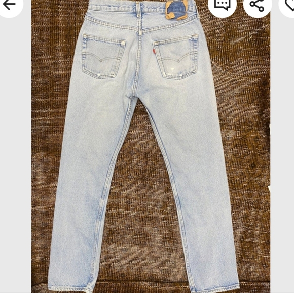 VINTAGE 1990s LEVI 501. BUTTON FLY. DISTRESSED AMAZING OLD PAIR OF JEANS. - Picture 13 of 13